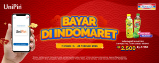 Bayar UniPin Di Indomaret dan Dapatkan Tebus Murah Produk Indomaret Minuman Lemon Tea atau Teh Melati